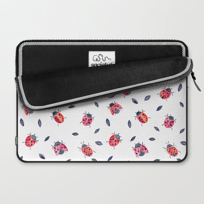 Lucky Ladybugs & Black Leaves Laptop Sleeve Gallery Image 2