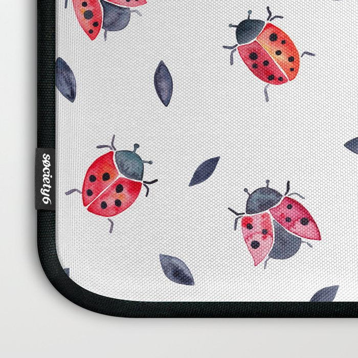 Lucky Ladybugs & Black Leaves Laptop Sleeve Gallery Image 3