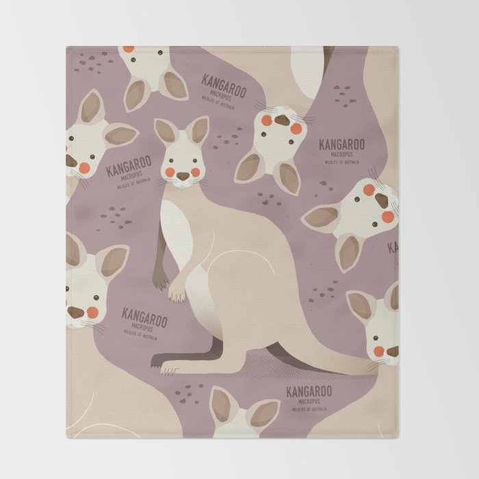 Kangaroo, Wildlife of Australia Throw Blanket Gallery Image 2