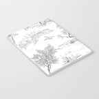 Toile de Jouy Vintage French Black & White Pattern Notebook Gallery Image 3