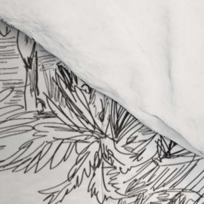 Toile de Jouy Vintage French Black & White Pattern Comforter Gallery Image 4