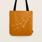 Virgo Zodiac Star Constellation Line Art Orange Tote Bag Gallery Image 1
