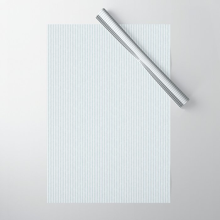 linen textured stripes - dusty blue Wrapping Paper Gallery Image 1