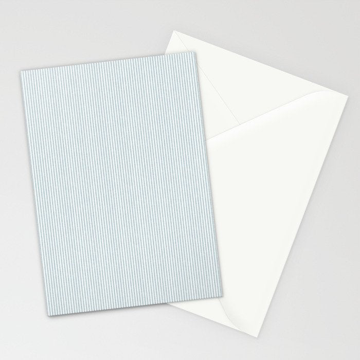 linen textured stripes - dusty blue Stationery Card Gallery Image 2