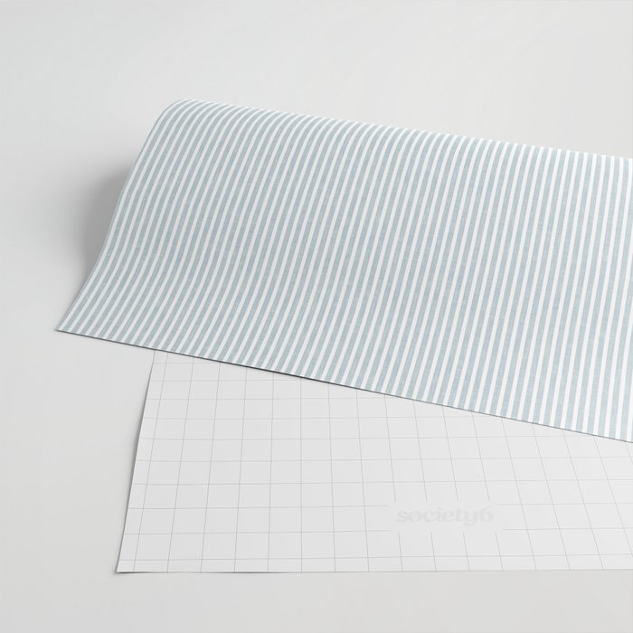 linen textured stripes - dusty blue Wrapping Paper Gallery Image 2
