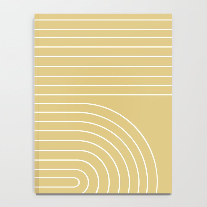 Minimal Line Curvature XXVIII Butter Yellow Mid Century Modern Arch Abstract Notebook Gallery Image 4