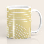 Minimal Line Curvature XXVIII Butter Yellow Mid Century Modern Arch Abstract Coffee Mug Gallery Image 1