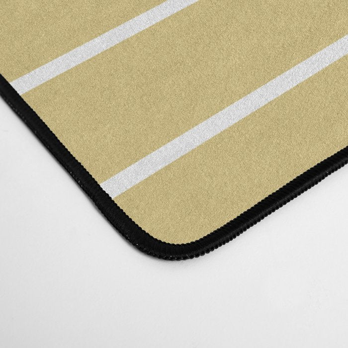 Minimal Line Curvature XXVIII Butter Yellow Mid Century Modern Arch Abstract Desk Mat Gallery Image 4