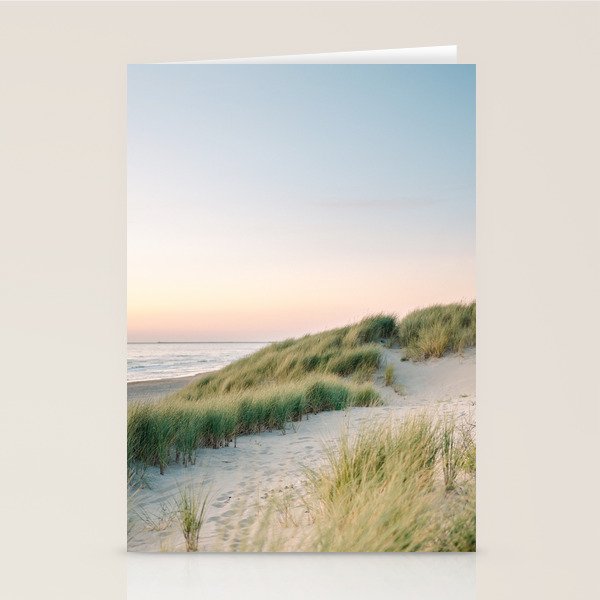 Dunes of Holland | Sunset travel photography | Pastel fine art beach print Stationery Card Gallery Image 2