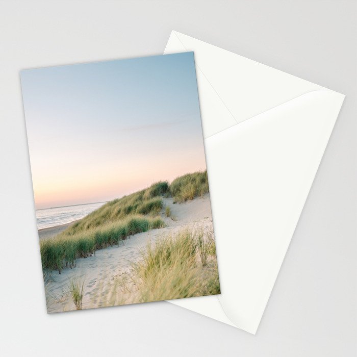 Dunes of Holland | Sunset travel photography | Pastel fine art beach print Stationery Card Gallery Image 2