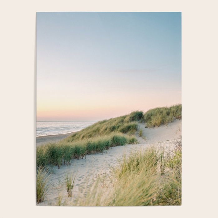 Dunes of Holland | Sunset travel photography | Pastel fine art beach print Poster Gallery Image 1
