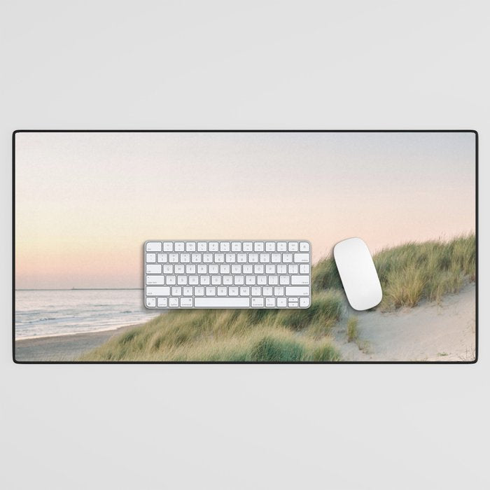 Dunes of Holland | Sunset travel photography | Pastel fine art beach print Desk Mat Gallery Image 1
