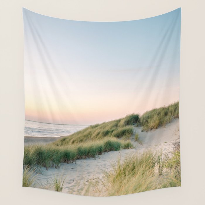 Dunes of Holland | Sunset travel photography | Pastel fine art beach print Wall Tapestry Gallery Image 4