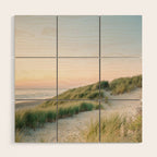 Dunes of Holland | Sunset travel photography | Pastel fine art beach print Wood Wall Art Gallery Image 1