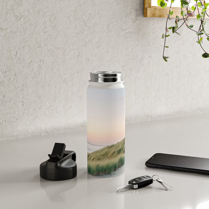 Dunes of Holland | Sunset travel photography | Pastel fine art beach print Water Bottle Gallery Image 4