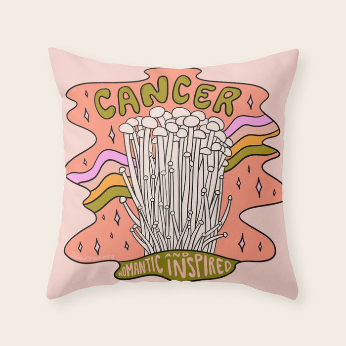 Cancer Mushroom Throw Pillow Gallery Image 6