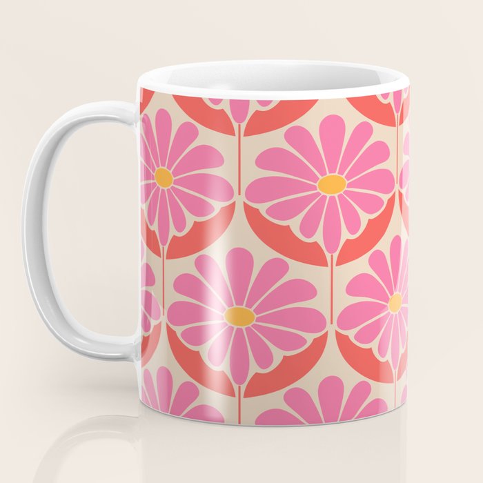 Flower Power - Pink and Red  Coffee Mug Gallery Image 3