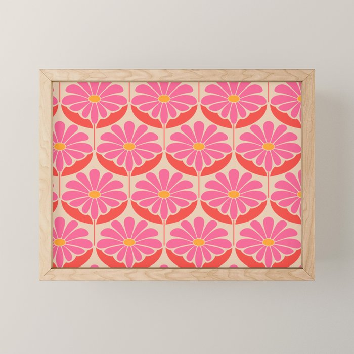 Flower Power - Pink and Red  Mini Art Print Gallery Image 1