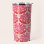 Flower Power - Pink and Red  Travel Mug Gallery Image 1