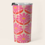 Flower Power - Pink and Red  Travel Mug Gallery Image 3