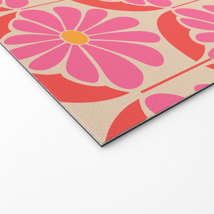 Flower Power - Pink and Red  Welcome Mat Gallery Image 2