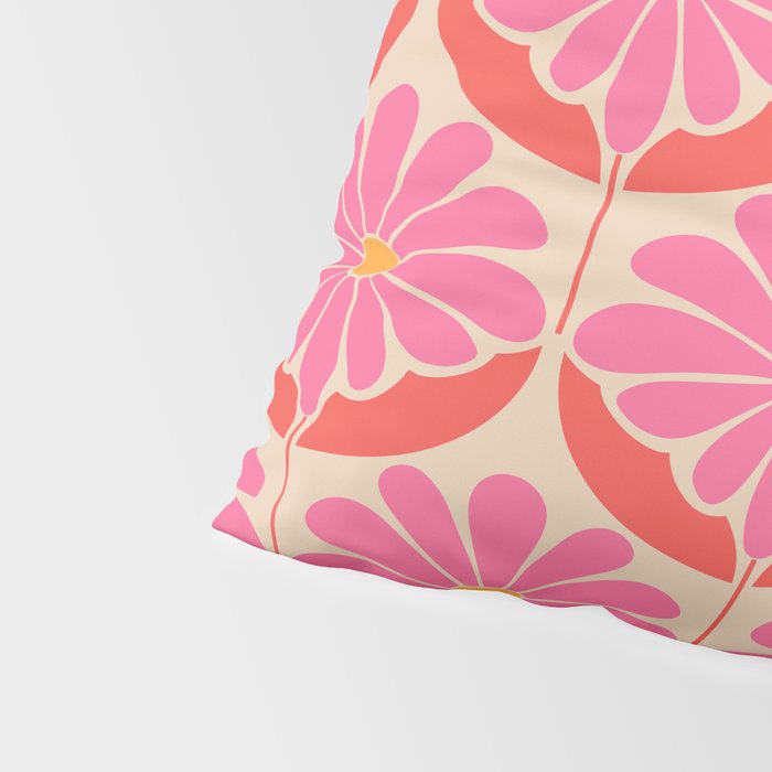 Flower Power - Pink and Red  Pillow Sham Gallery Image 4