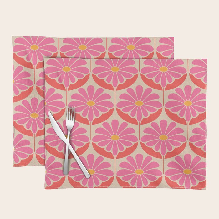Flower Power - Pink and Red  Placemat Gallery Image 1