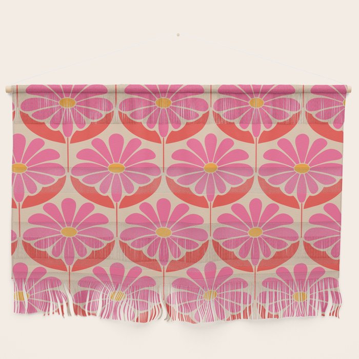 Flower Power - Pink and Red  Wall Hanging Gallery Image 1