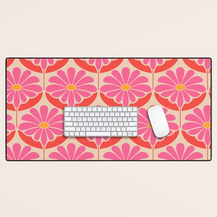 Flower Power - Pink and Red  Desk Mat Gallery Image 1