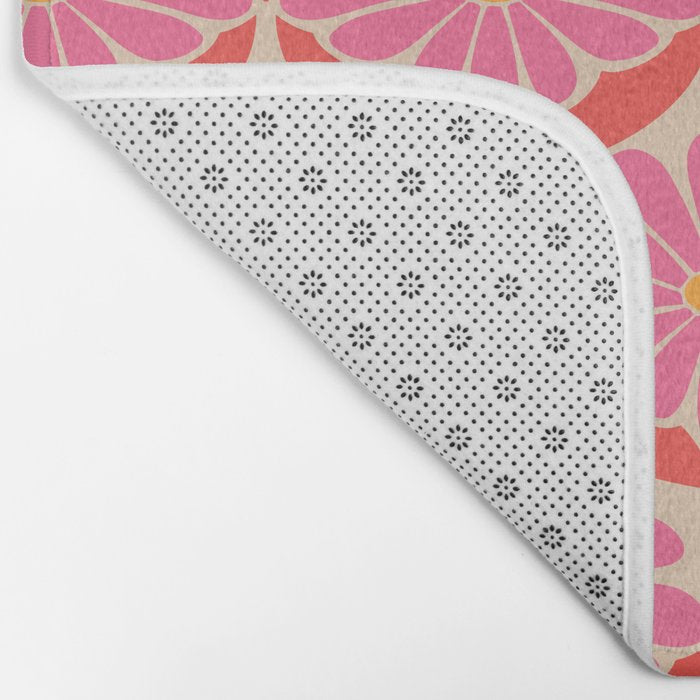 Flower Power - Pink and Red  Bath Mat Gallery Image 2