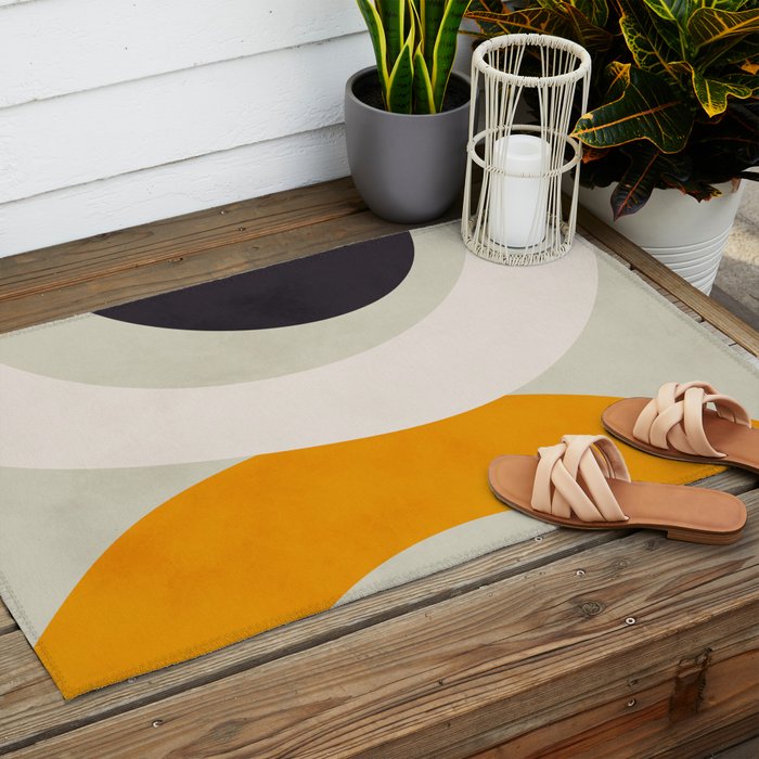 abstract modern geometric art Outdoor Rug Gallery Image 2