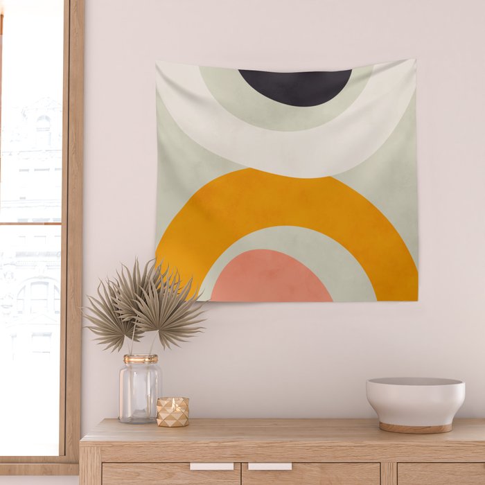abstract modern geometric art Wall Tapestry Gallery Image 2