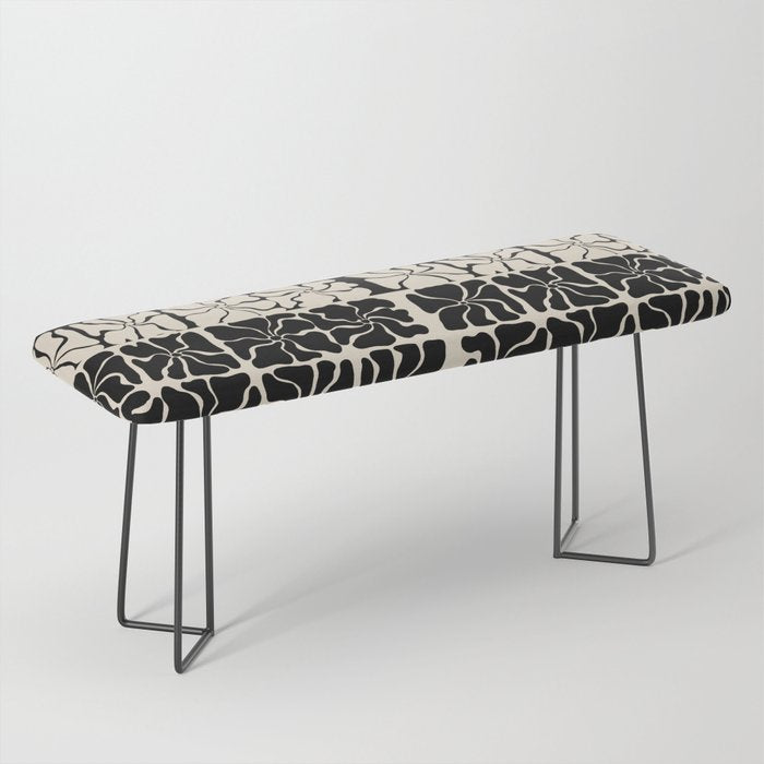 Monochrome Petal Mosaic Pattern Bench Gallery Image 1