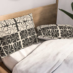 Monochrome Petal Mosaic Pattern Pillow Sham Gallery Image 2