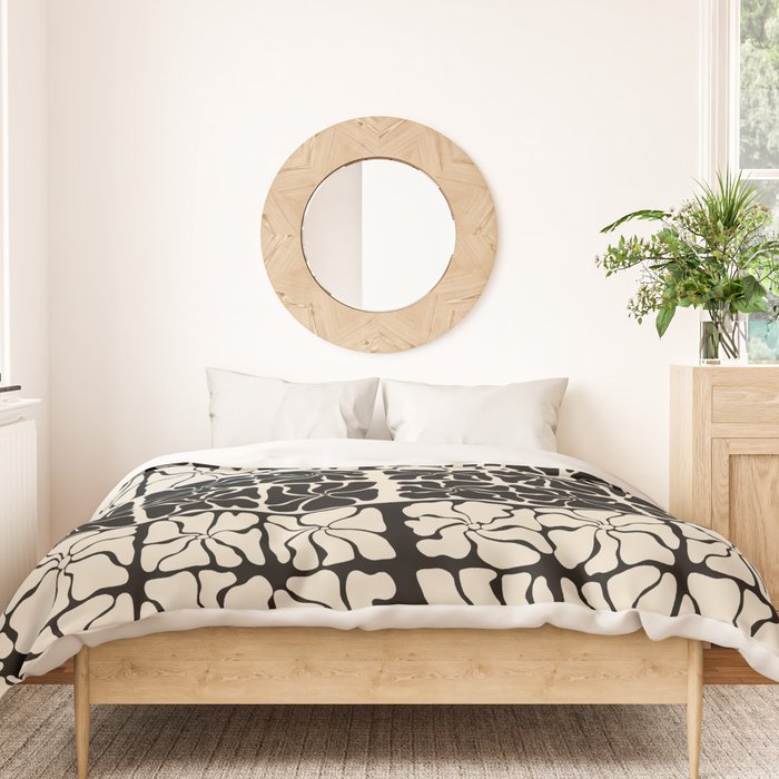 Monochrome Petal Mosaic Pattern Duvet Cover Gallery Image 3