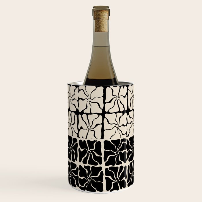 Monochrome Petal Mosaic Pattern Wine Chiller Gallery Image 2