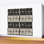 Monochrome Petal Mosaic Pattern Wall Mural Gallery Image 2