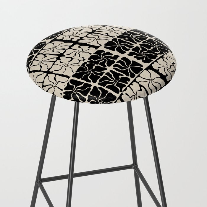 Monochrome Petal Mosaic Pattern Stool Gallery Image 2