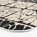 Monochrome Petal Mosaic Pattern Bath Mat Gallery Image 3