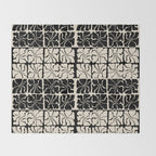 Monochrome Petal Mosaic Pattern Throw Blanket Gallery Image 2