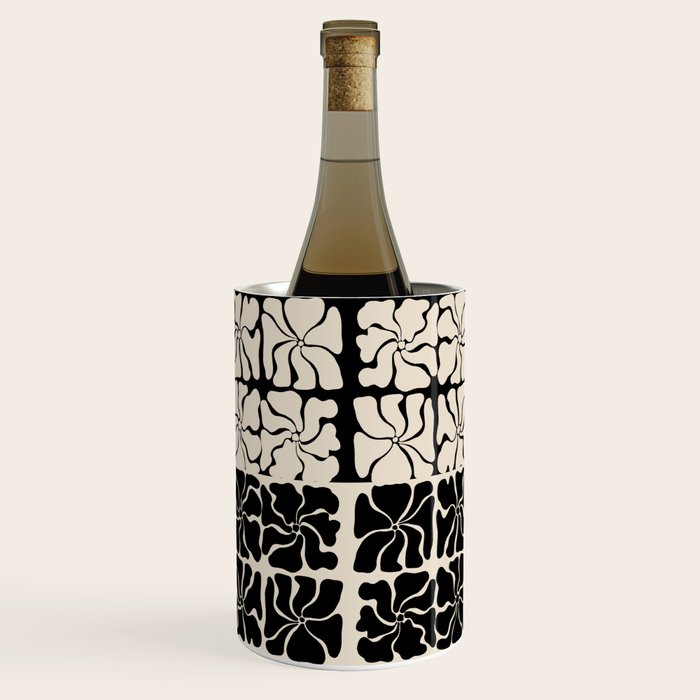 Monochrome Petal Mosaic Pattern Wine Chiller Gallery Image 1