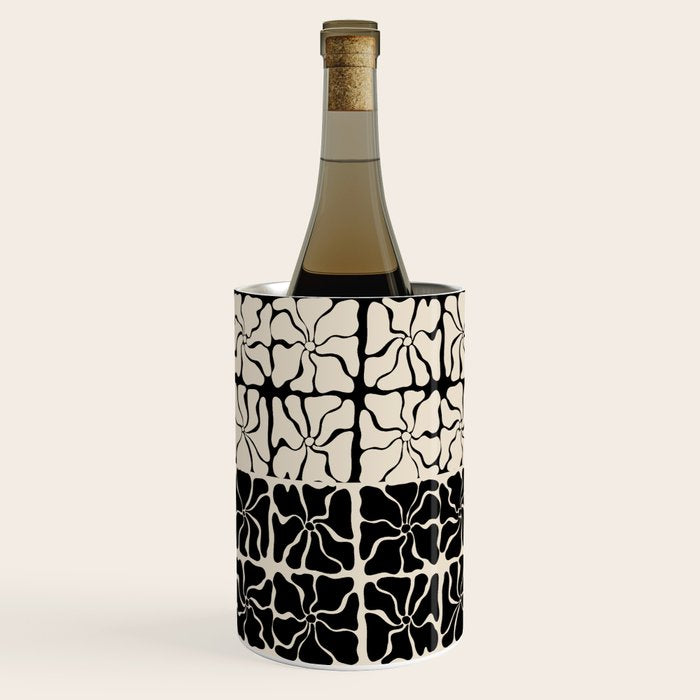 Monochrome Petal Mosaic Pattern Wine Chiller Gallery Image 3