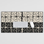 Monochrome Petal Mosaic Pattern Desk Mat Gallery Image 1