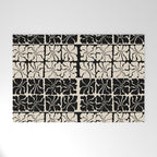 Monochrome Petal Mosaic Pattern Welcome Mat Gallery Image 1