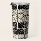 Monochrome Petal Mosaic Pattern Travel Mug Gallery Image 3