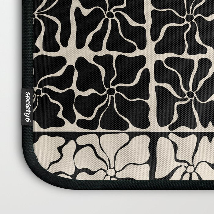 Monochrome Petal Mosaic Pattern Laptop Sleeve Gallery Image 3