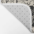 Monochrome Petal Mosaic Pattern Bath Mat Gallery Image 2