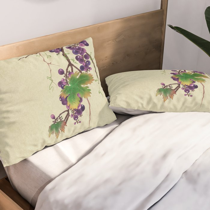 Minhwa : Grapevine Type (Korean traditional/folk art) Pillow Sham Gallery Image 2