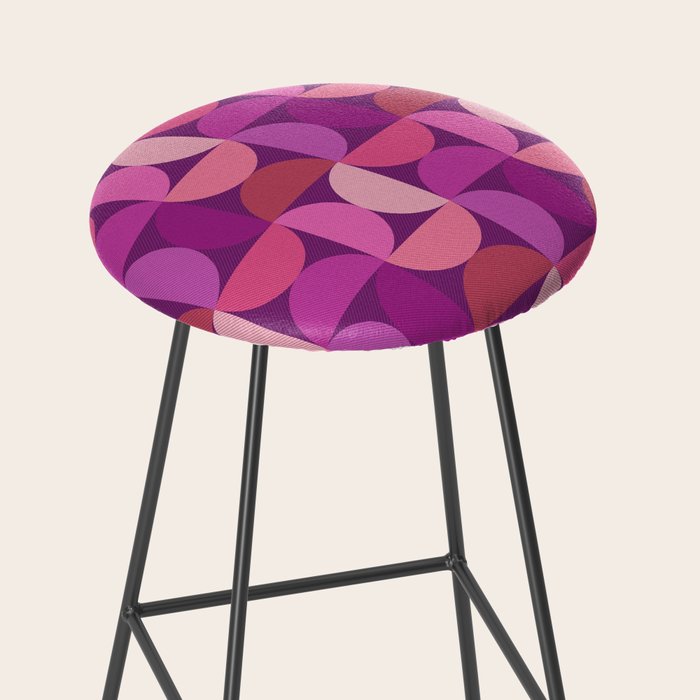 Mid Century Modern Shapes - Pink Magenta Stool Gallery Image 2