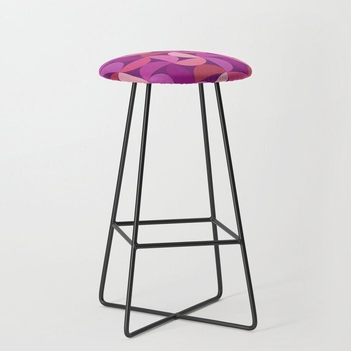 Mid Century Modern Shapes - Pink Magenta Stool Gallery Image 1